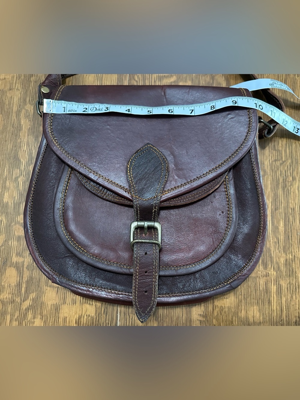 Leather handmade crossbody bag - Picture 6 of 8